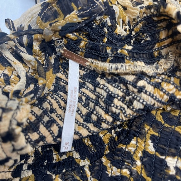 Free people animal print top size M long sleeves - Picture 3 of 5